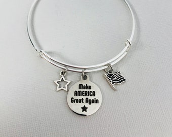 Democrat jewelry for women USA American Patriotic bracelet Vote bangle charm bracelet