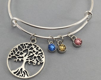 Tree Of Life - Family Tree - Tree of Life Bracelet - Gift for Grandmother - Nana Gift - Grandma Gift - Personalized Jewelry - Charm Bracelet