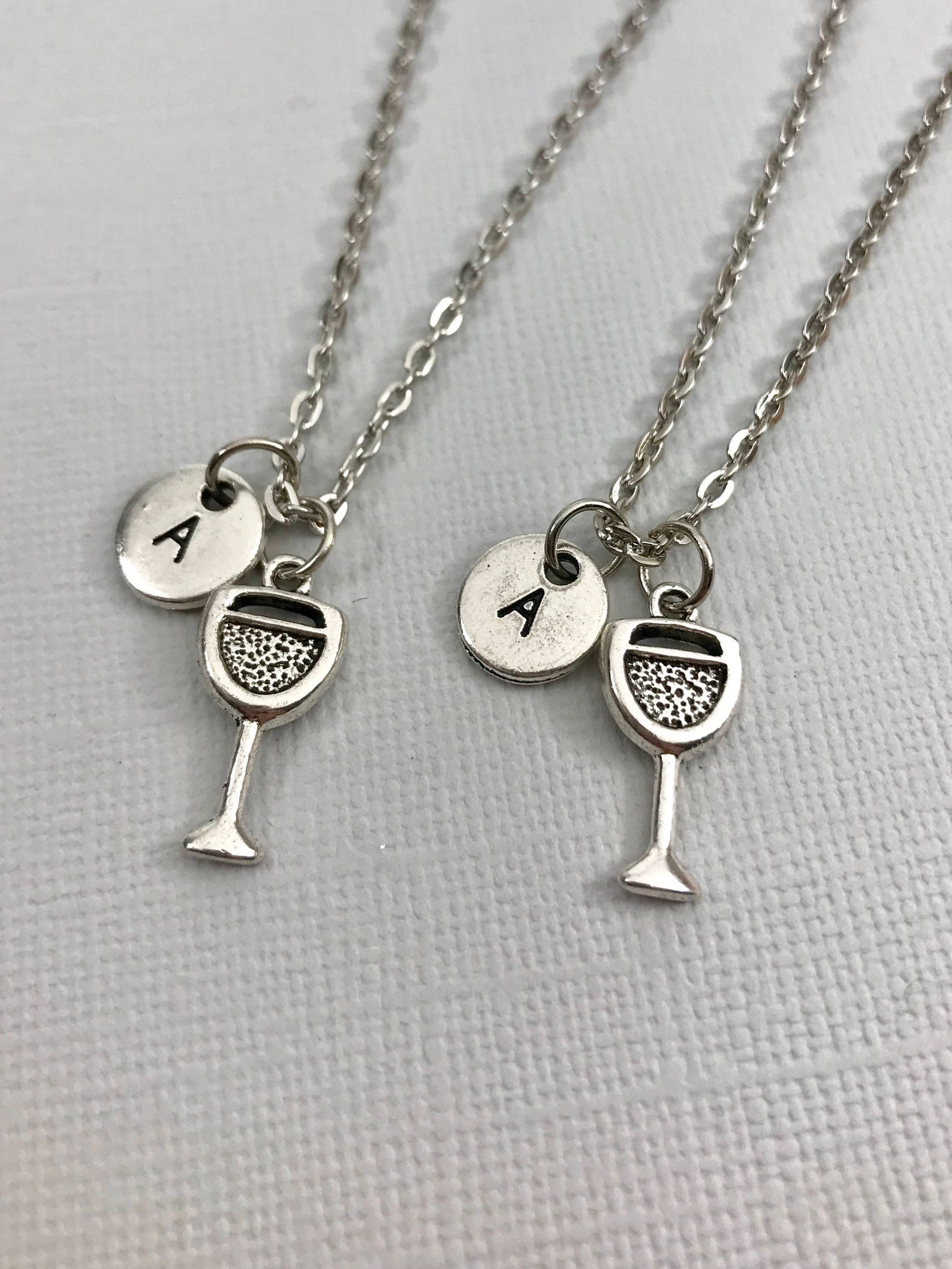 Best Friend Necklace Wine Glass Necklace Wine Jewelry Etsy UK
