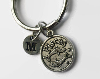 Pisces Keychain - Astrology Jewelry - Pisces - Zodiac Keychain - Pisces Gift - Mothers Day  Idea - gifts under 20 - Zodiac Gift
