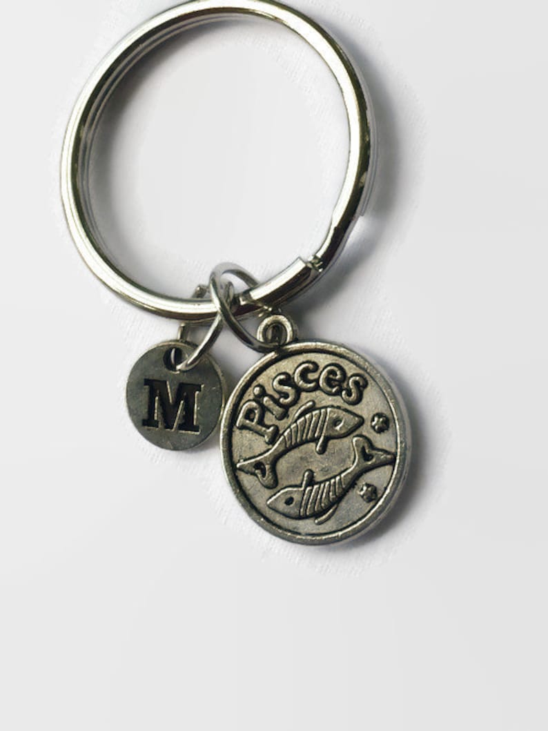Pisces Keychain Astrology Jewelry Pisces Zodiac Keychain Etsy
