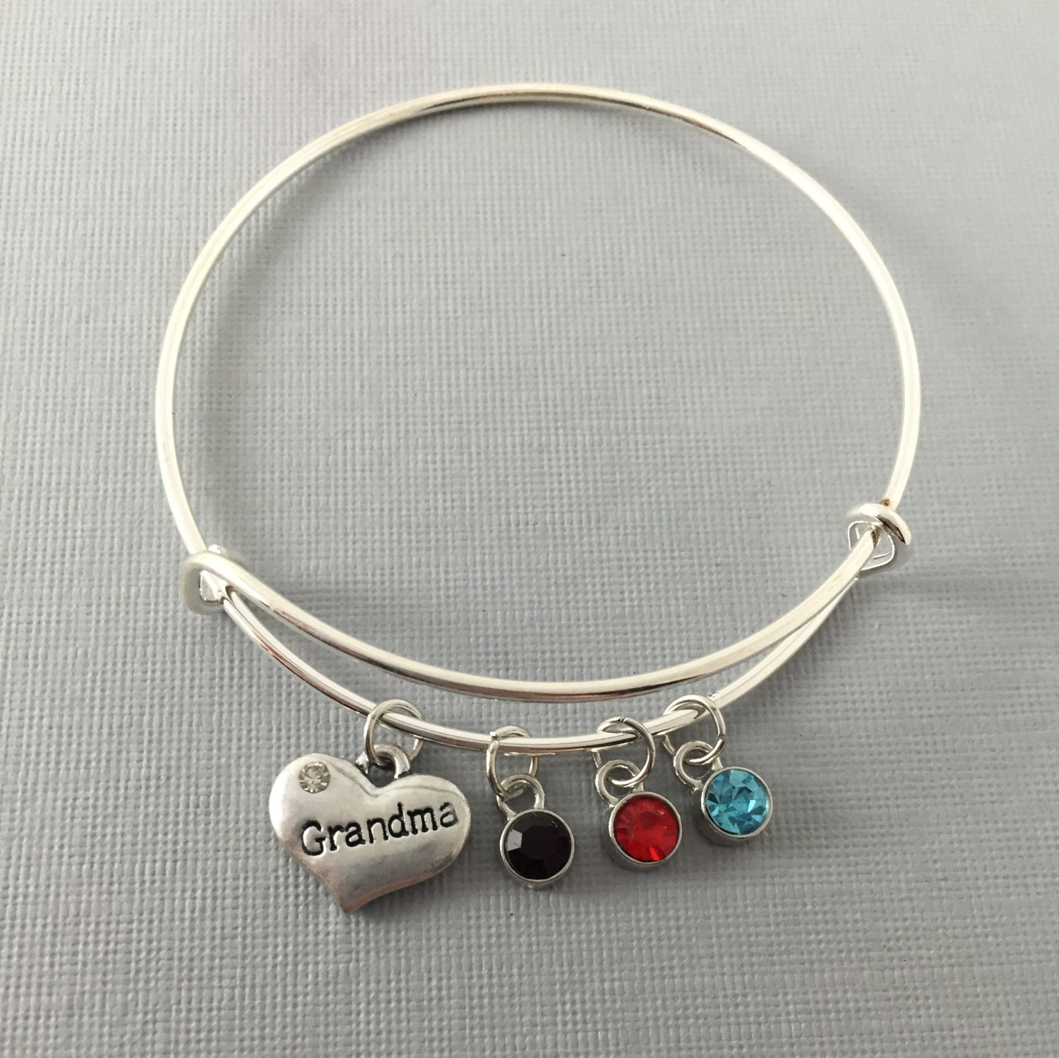 Grandma Gift for Grandma Charm Bracelet Bangle Bracelet Etsy