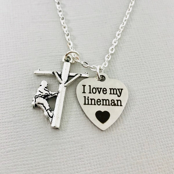 Lineman Necklace - Lineman Wife Jewelry - Linewife - Powerline Jewelry - Lineman Girlfriend Gift - Gift for Her - Necklace