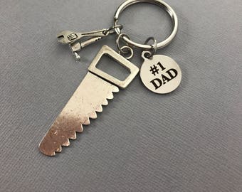 Construction gift - Carpenter gift - Husband gift - Gifts for Dad - Gift for Husband - First Fathers Day - Father's Day Gift - Keychain