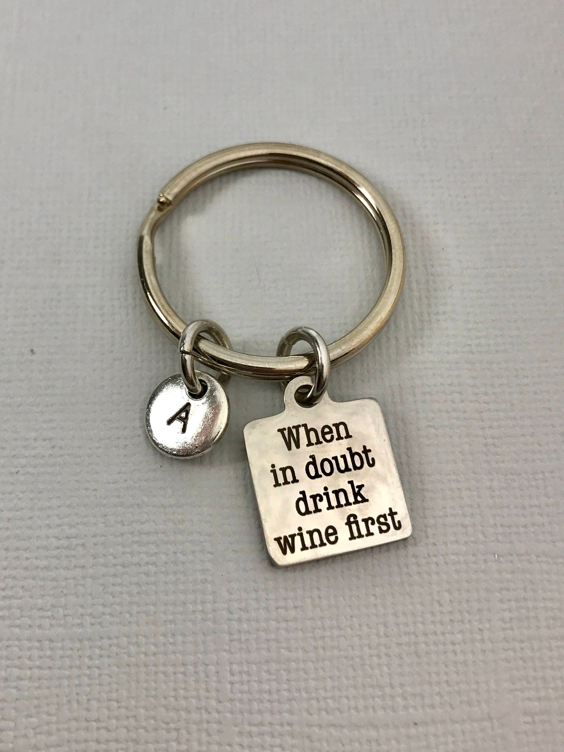 Wine Keychain Wine Keychain Wine Charm Personalized Etsy