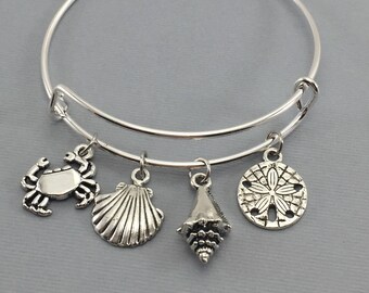 Summer Bracelet - Nautical Jewelry - Mothers Day - Gift For Her - Bangle - Summer Jewelry - Beach Jewelry - Beach Bracelet - Ocean Jewelry