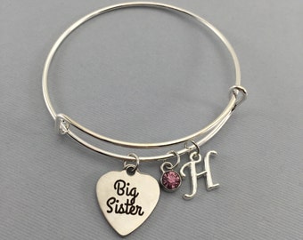 Big Sister - Gifts for Sisters - Sister Gift - Sister Bracelet - Big Little - Sister- Charm Bracelet - Personalized Jewelry - Mothers Day