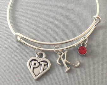 PT - Physical Therapy - Physical Therapist - Physical Therapist Gifts - Therapist Gift - PTA Graduate Gift - Personalized Bracelet