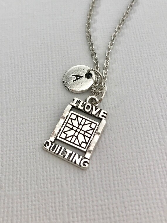 Quilting Necklace Quilter Jewelry Quilting Charm Etsy