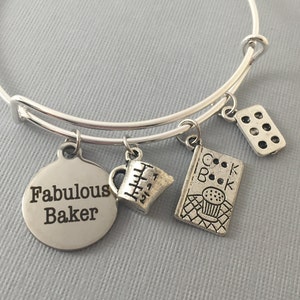 Baker Baker Gift Baking Gift Charm Bracelet Bangle Bracelet Bakers Gonna Bake Baker Jewelry Cupcake Jewelry Mothers Day Gift image 3