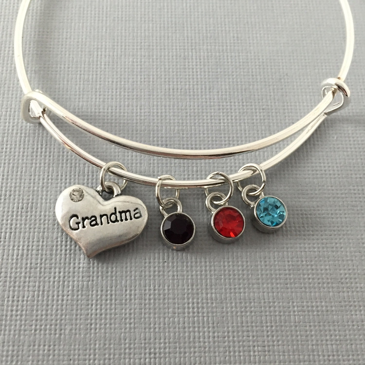 Grandma Gift for Grandma Charm Bracelet Bangle Bracelet Etsy
