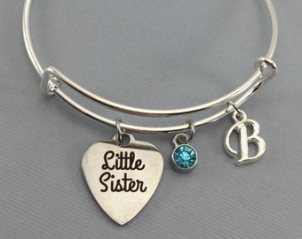 Little Sister - Gifts for Sisters - Sister Gift - Sister Bracelet - Big Little - Sister- Charm Bracelet - Personalized Jewelry - Christmas