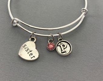 Sister - Sister Gifts - Gift for Sister - Sister Jewelry - Charm Bracelet - Personalized Jewelry- Sister - Mothers Day  for Sister