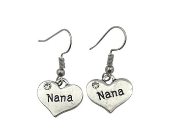 Nana Earrings - Gift for Nana - Birthday Gift - Family Grandma Jewelry - Charm Earrings - Christmas Gift