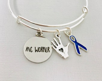 Alternative Care Bracelet - A/C Worker Jewelry - Girlfriend Gift - Gift for Her - Bangle - Keychain - Necklace Options