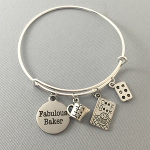 Baker Baker Gift Baking Gift Charm Bracelet Bangle Bracelet Bakers Gonna Bake Baker Jewelry Cupcake Jewelry Mothers Day Gift image 5