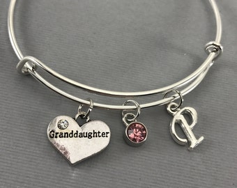 Granddaughter - Granddaughter Gifts - Gift for Granddaughter - Granddaughter Jewelry - Charm Bracelet - Personalized Jewelry- Grand Daughter