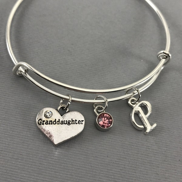 Granddaughter - Granddaughter Gifts - Gift for Granddaughter - Granddaughter Jewelry - Charm Bracelet - Personalized Jewelry- Grand Daughter