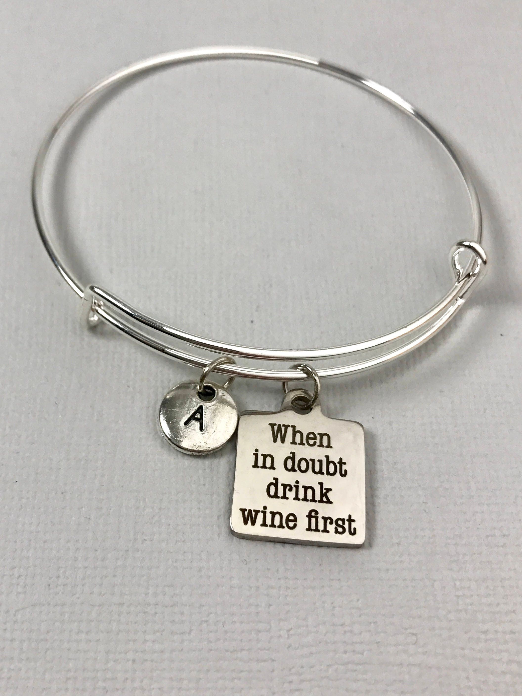 Wine Glass Bracelet Wine Glass Jewelry Wine Charm Etsy