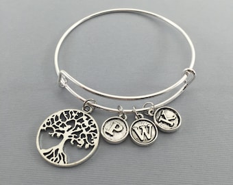Tree Of Life -- Gift for Grandmother- Family Tree - Tree of Life Bracelet - Nana Gift - Grandma Gift - Personalized Jewelry - Charm Bracelet