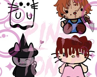 Horror PNG Bundle, Horror Characters PNG, horror png, horror movie bundle, Kitty Horror png, halloween png