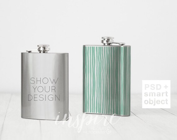 Stainless Steel Sublimation Hip Flask Mockup Psd Smart Free Dowload Design Mockup 185489