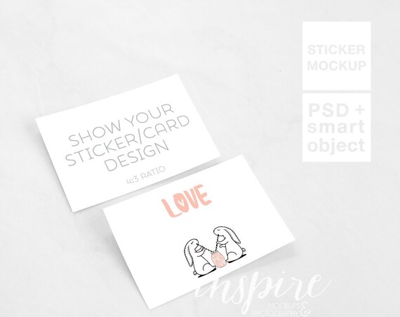 Download 2 Rectangle Stickers Mockup Minimalist Styled Stock ...