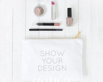 Cosmetic Bag Mockup Add Your Design Zippered Canvas Carry All Pouch Custom Make Up Purse Styled Stock For Ig Stories Or Pinterest Best Free Psd Mockups Templates