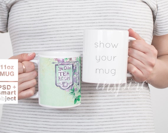 11oz Ceramic Mugs Mockup Psd Smart Object