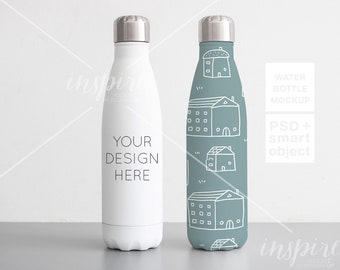 Water Bottle Mockup Psd Smart Object Minimalist Styled Etsy