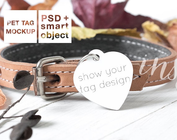 Download Heart Pet Tag Mockup Psd Smart Object - Free Mockups File