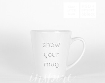 17oz Latte Mug Mockup Psd Smart Object 17oz Coffee Mug Etsy