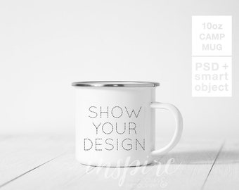 Download Free 10oz Camp Mug Mockup Psd Smart Object Neutral Scandi Styled Stock For Social Media Sublimation Enamel Mug Template Mockup Camping Template Mockup Free Psd PSD Mockup Template