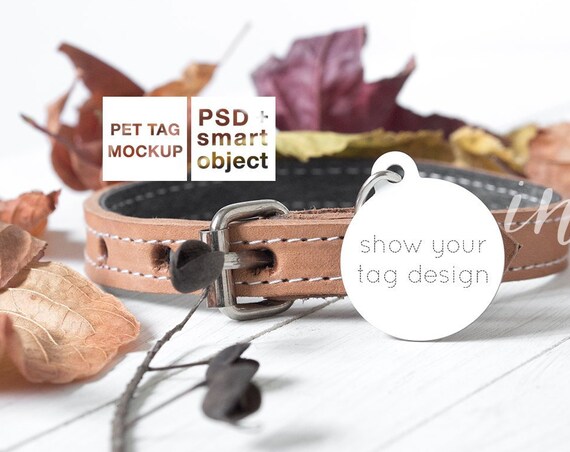 Circle Pet Tag Mockup Psd Smart Object