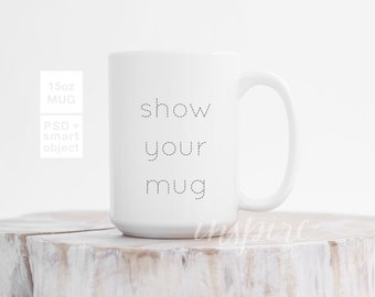 Download Free 15oz Ceramic Mug Mockup Psd Smart Object Layer Neutral PSD Mockup Template