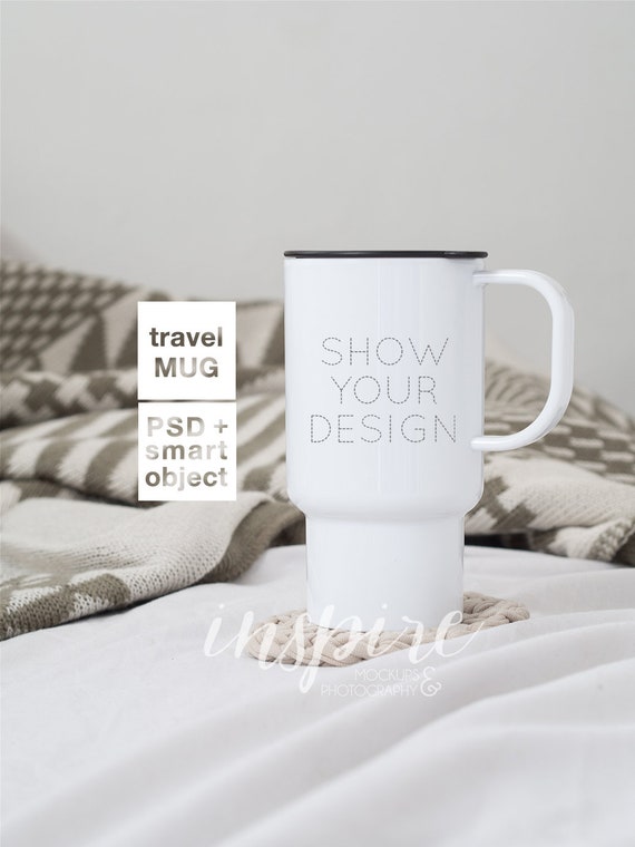 Plastic 15oz Travel Mug With Handle Mockup Tumbler