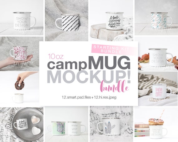 10oz Camp Mug Mockup Bundle Psd Smart Object