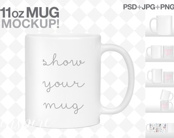 Download Free 11oz Ceramic Mug Mockup Bundle Add Your Own Background 6 Product Mockups Psd With Smart Object Template Show Your Sublimation Mugs Free Download Packaging Mockups PSD Mockup Template