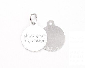 Download Circle Pet Tag Mockup Psd Smart Object White Background Scene For Etsy Listings Sublimation Tag Custom Or Personalize Tag Id Tags 3d Logo Mockup Psd Free Mockups