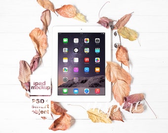 ipad mockup psd smart object fall styled stock photography for ipad web app template