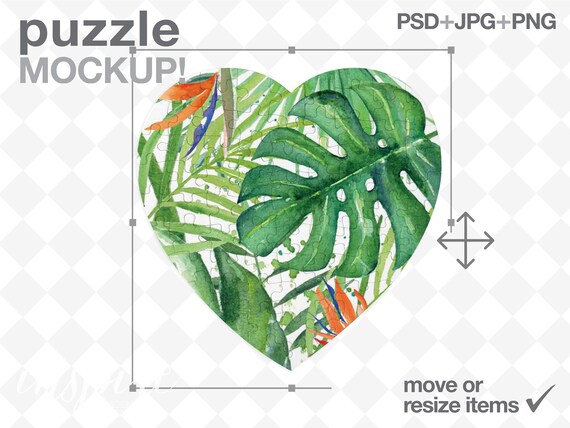 Heart Puzzle Mockup Psd Smart Object Add
