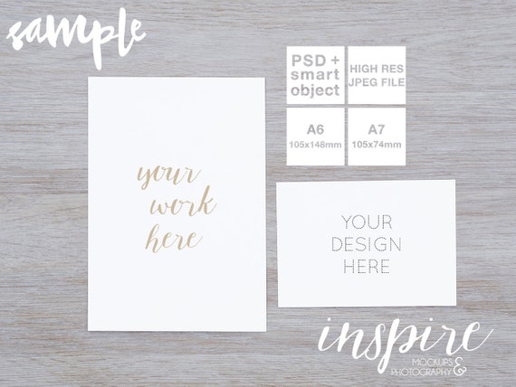 A6 A7 Card Invitation Mockup Psd Smart Object