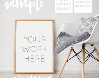 Download Free Big A2 Wood Frame Mockup Psd Smart Object Clear Background Stock Photography Wall Art Mockup Product Mockup Scandinavian Syled High Quality Mockups PSD Mockup Template