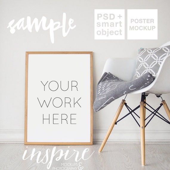 Big A2 Wood Frame Mockup Psd Smart Object Big A2 Wood Frame Mockup Psd Smart Object