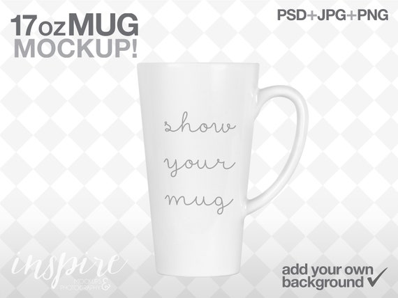 17oz Latte Mug Mockup Add Your Own Background