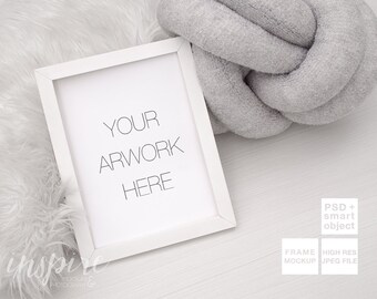 White 3 4 Ratio Frame Mockup Psd Smart Object Neutral