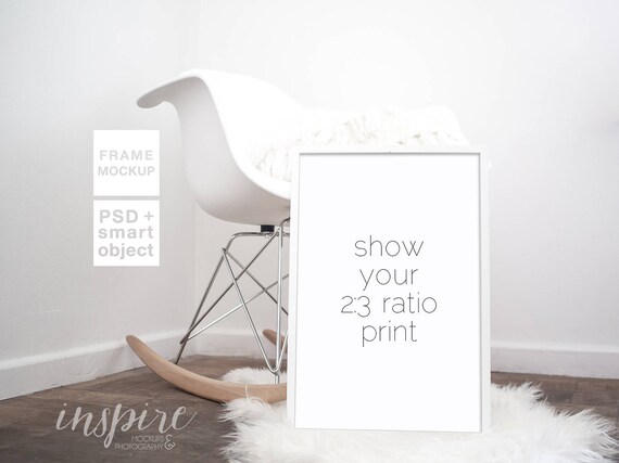 White 2 3 Ratio Print Mockup Psd Smart Object Neutral Etsy