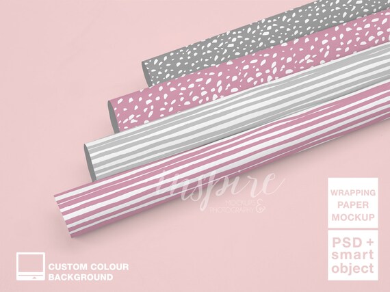 Download Gift Wrapping Paper Rolls Mockup Psd Smart Object Layer Etsy