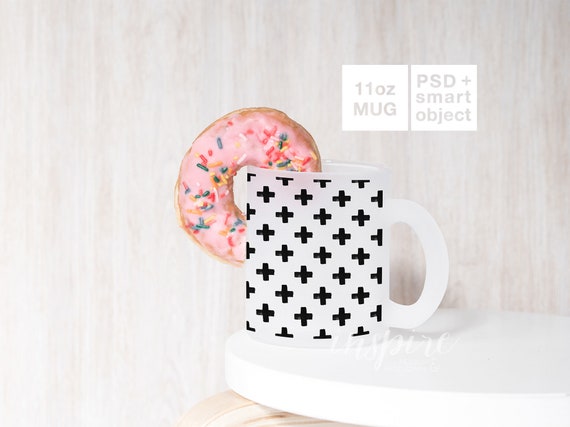 11oz Frosted Mug Mockup Psd Smart Object 11oz Glass Mug Etsy