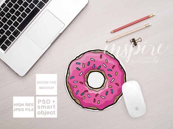 Download Round Mouse Pad Mockup Psd Smart Object Femenine And Etsy